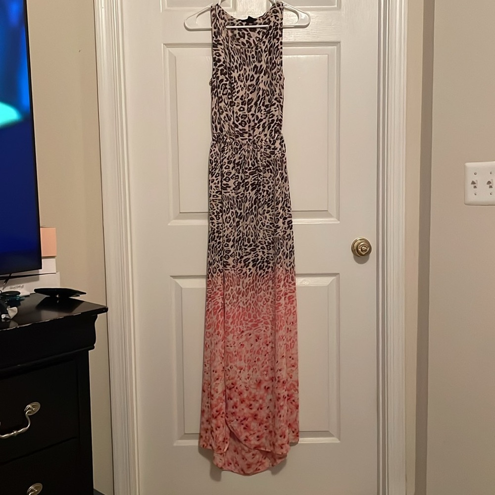 Leopard Print / Pink Maxi Dress